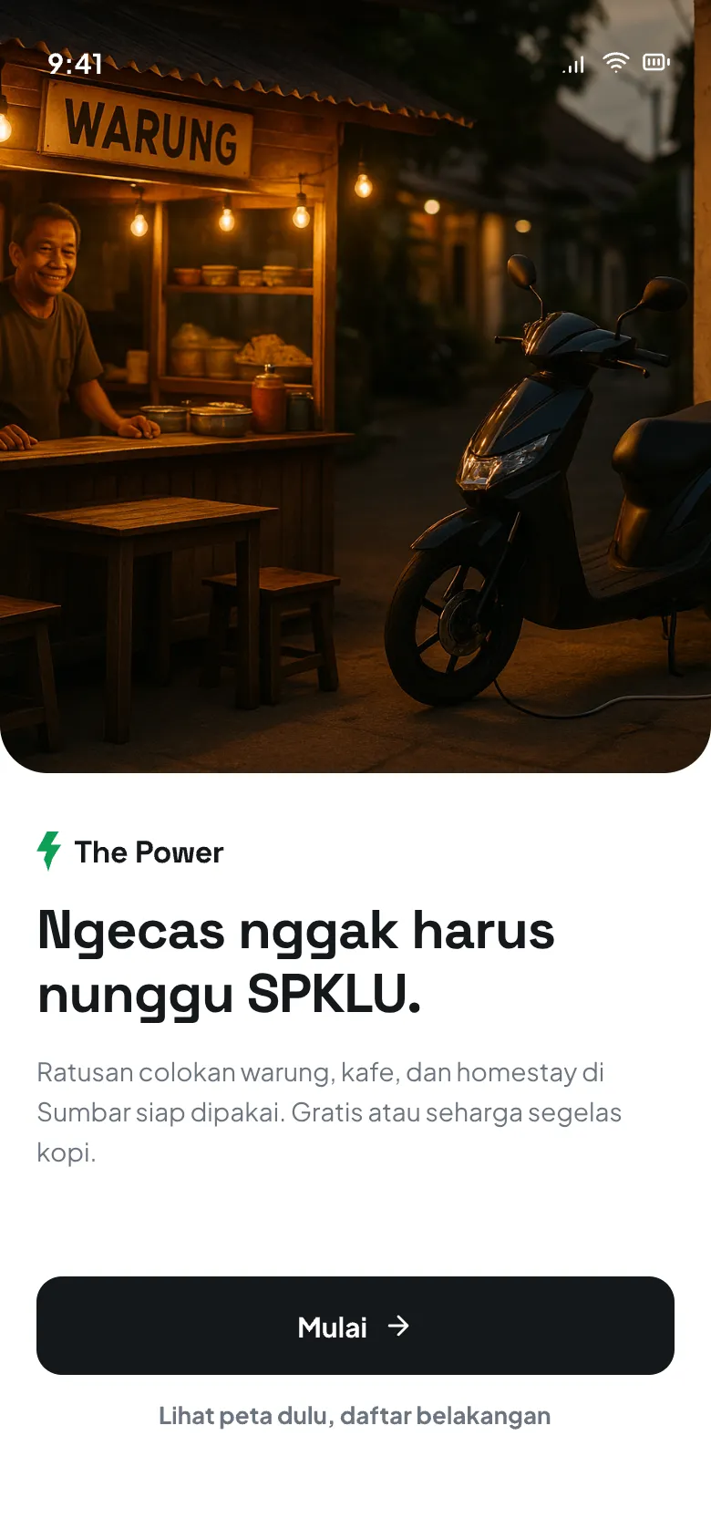 Layar sambutan The Power