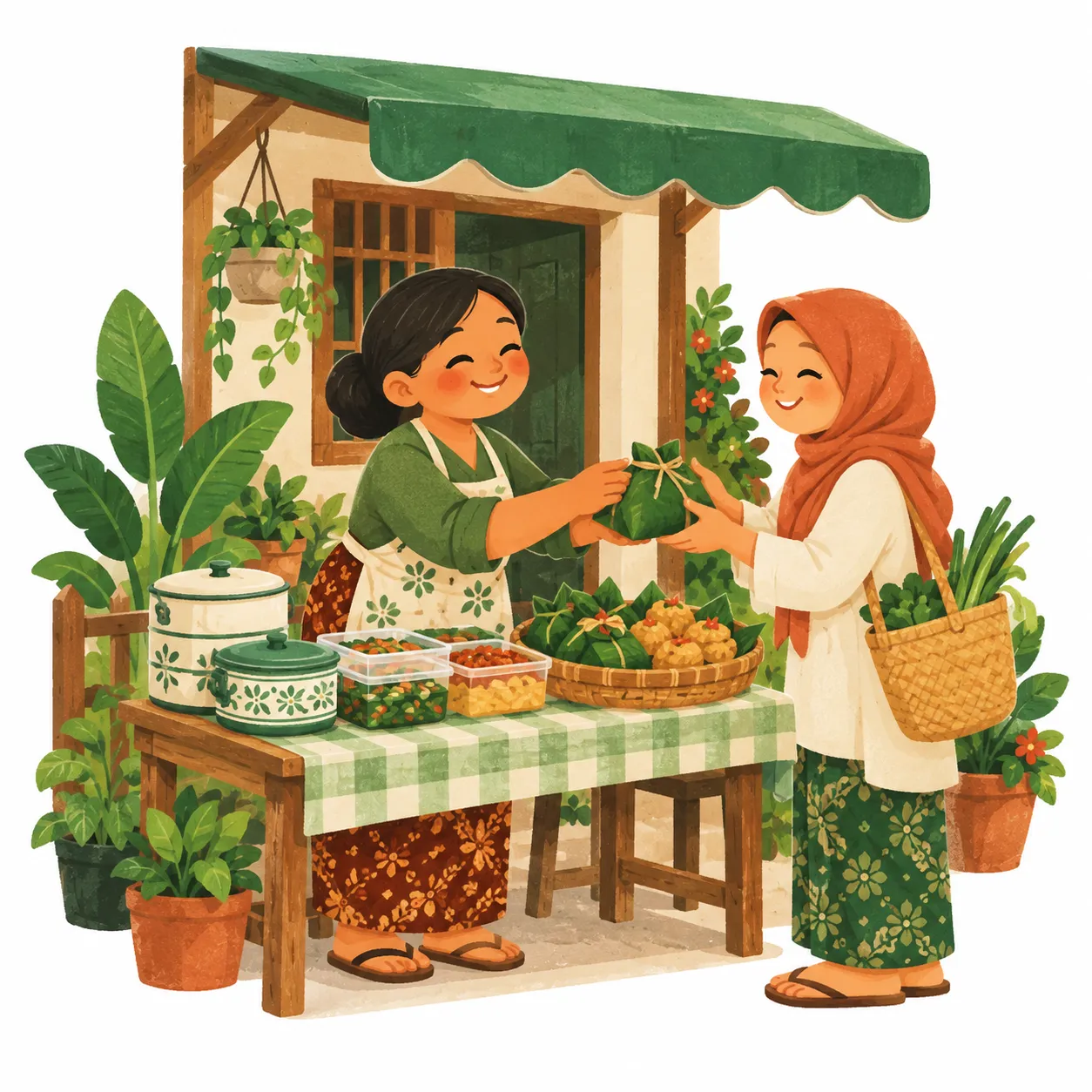 Ilustrasi penjual rumahan (IRT)