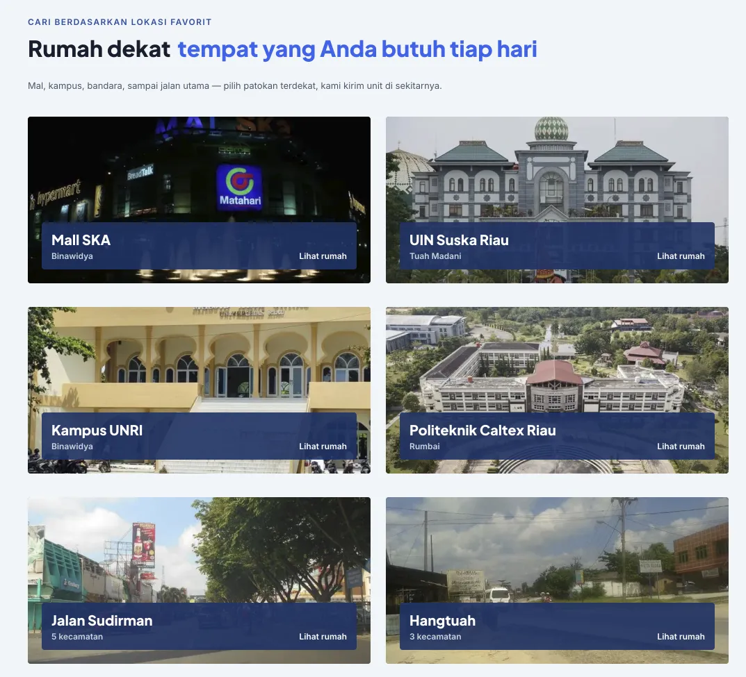 Bagian pencarian berdasarkan patokan lokasi